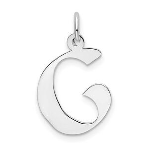 Sterling Silver Karlie Collection Artisan Block Initial Charm Letter G
